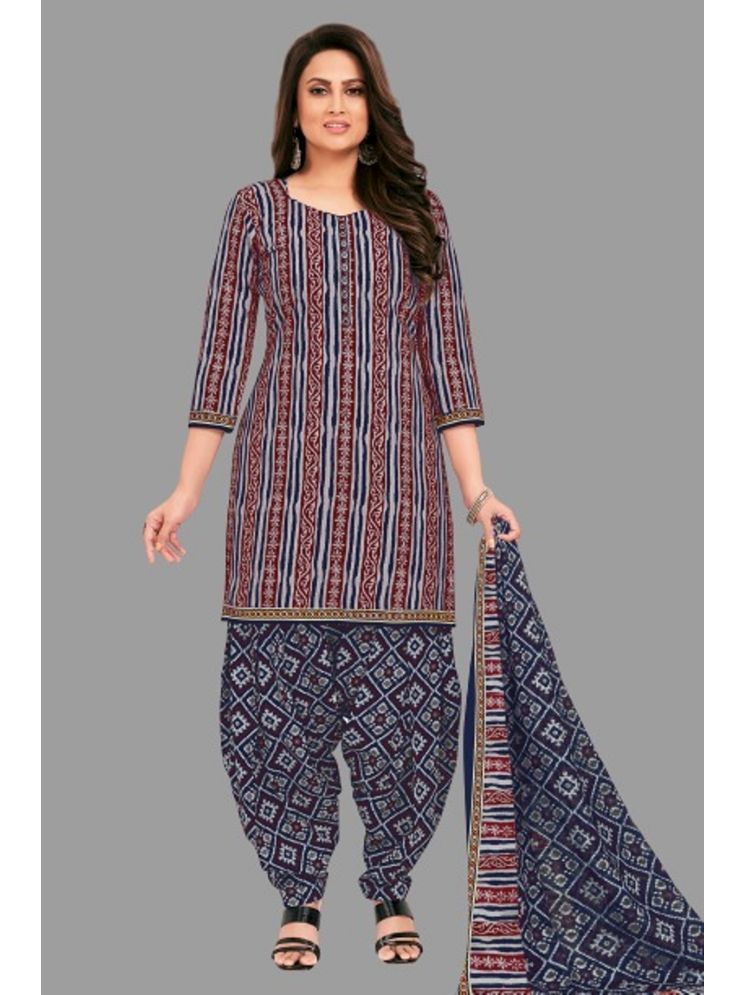     			shree jeenmata collection Unstitched Cotton Printed Dress Material - Multicolor ( Pack of 1 )