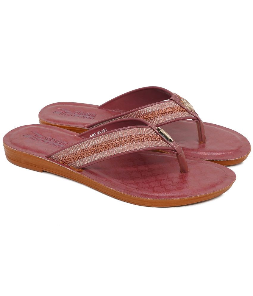     			ASIAN Red Women's Daily Slipper