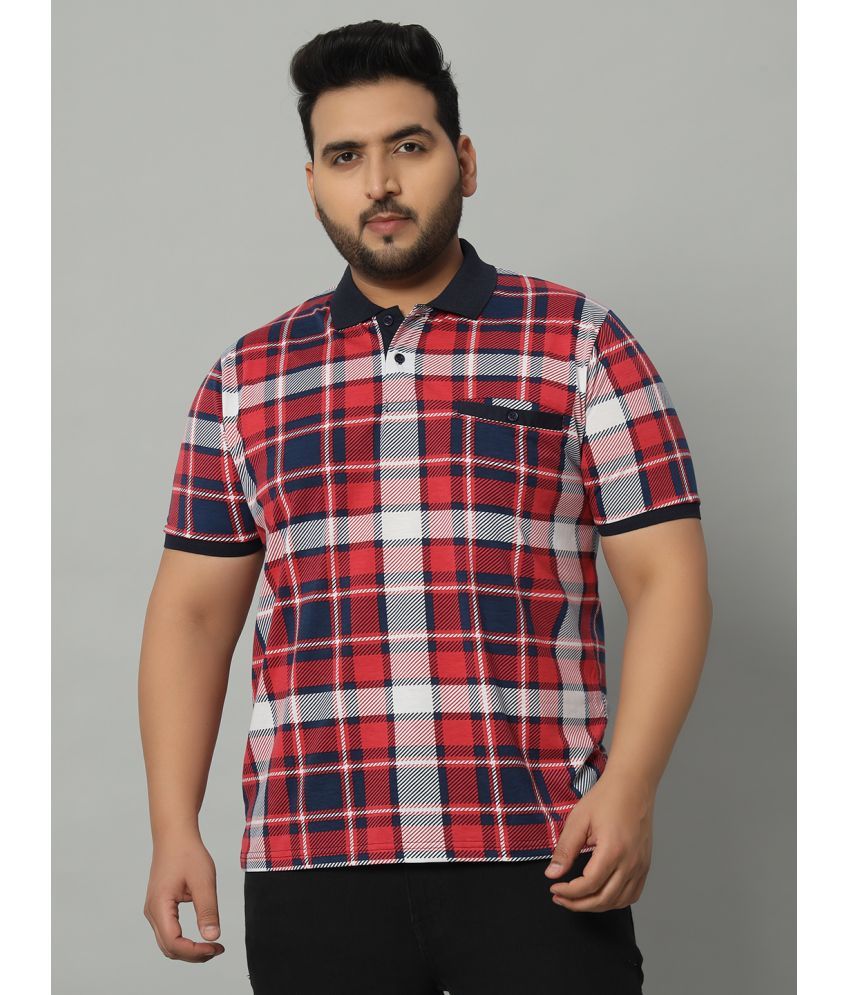     			AUSTIVO Cotton Blend Regular Fit Checks Half Sleeves Men's Polo T Shirt - Multicolor ( Pack of 1 )