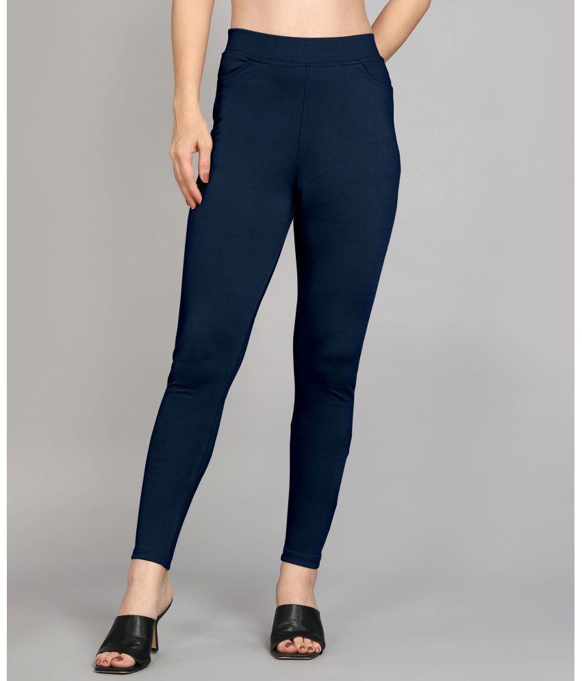    			Colorscube Navy Blue Polyester Slim Women's Formal Pants ( Pack of 1 )