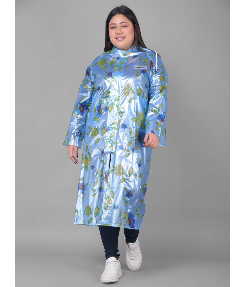     			Dollar Polyester Long Raincoat - Green