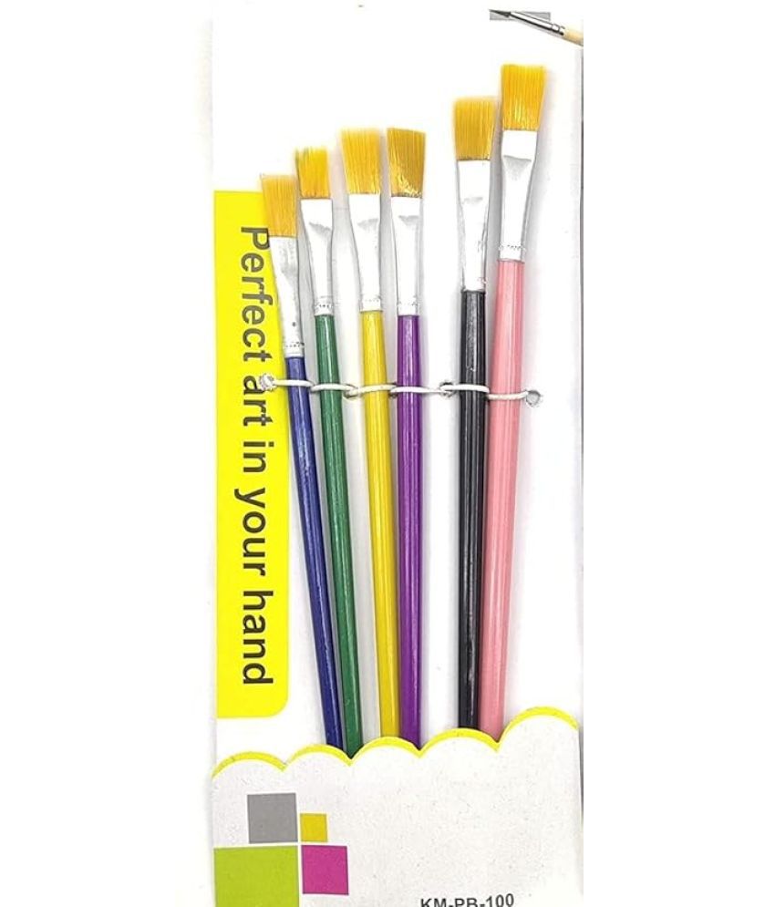     			ECLET 6 Pcs Different Size Paint Brush Set (Flat) D