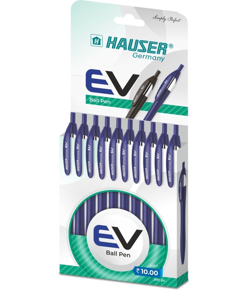     			Hauser Ev Ball Pen Blue Pack Of 10