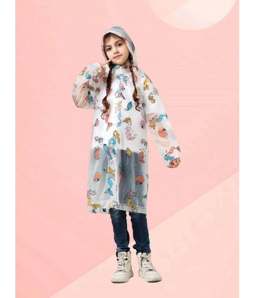     			Infispace Kid's Premium Eco-Friendly EVA Comfort Multi Color Raincoat Mermaid Print Rain(Pack of 1)