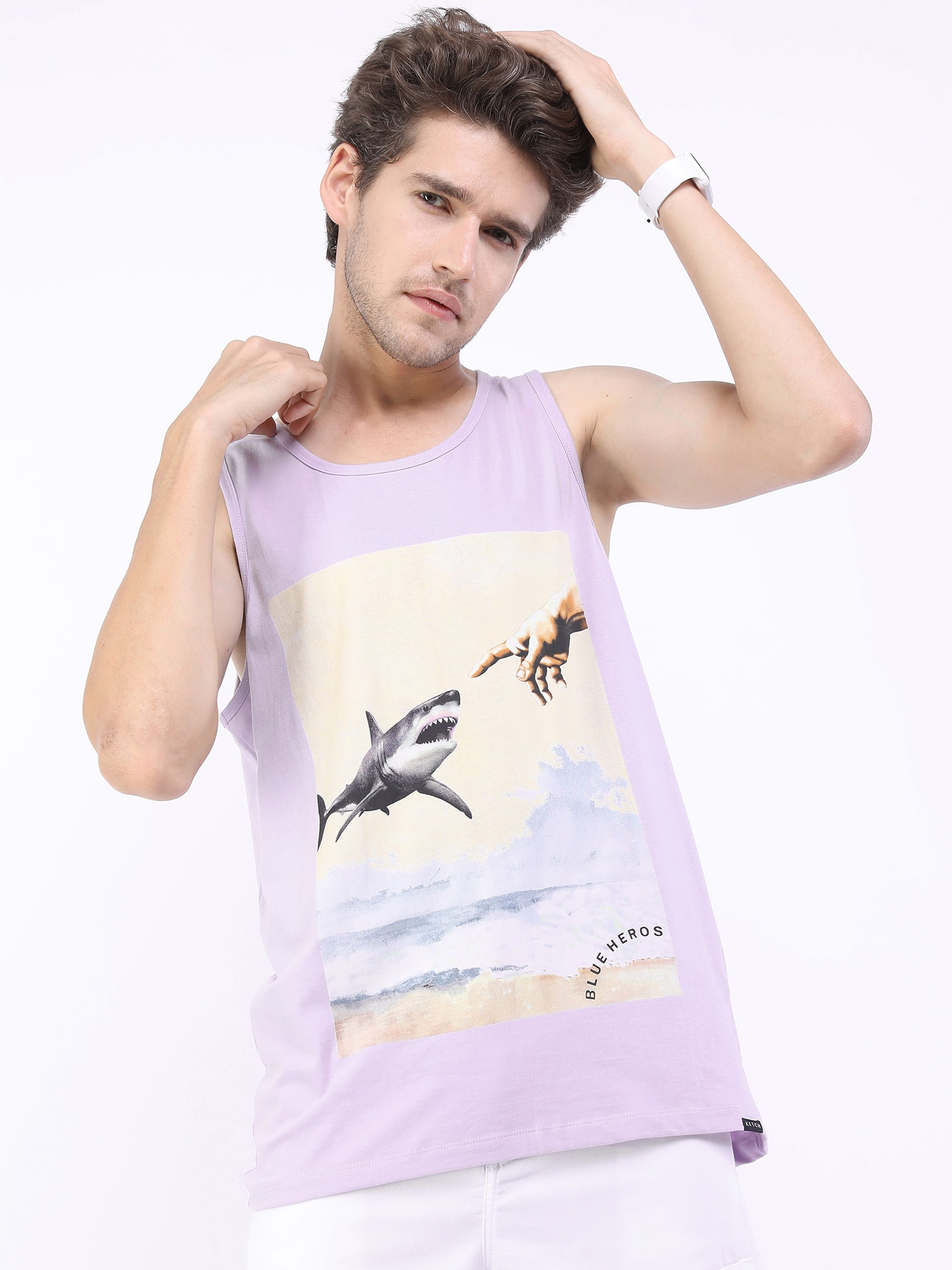     			Ketch 100% Cotton Slim Fit Printed Sleeveless Men's T-Shirt - Purple ( Pack of 1 )