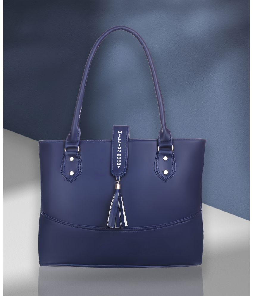     			MILLION MOUNT Blue PU Shoulder Bag