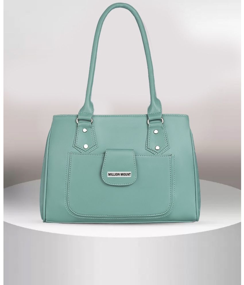     			MILLION MOUNT Green PU Shoulder Bag