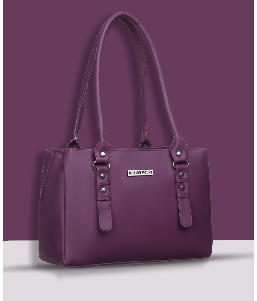     			MILLION MOUNT Purple PU Shoulder Bag