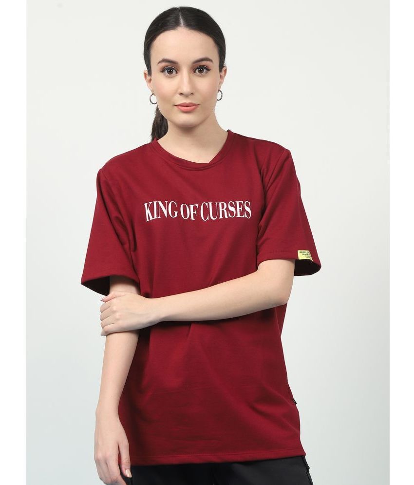     			Rigo Maroon Cotton Blend Women's T-Shirt ( Pack of 1 )