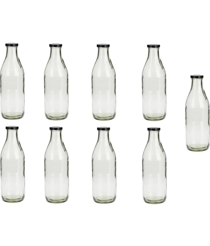     			Somil Storage Milk Bottle Glass Transparent Milk Container ( Set of 9 )