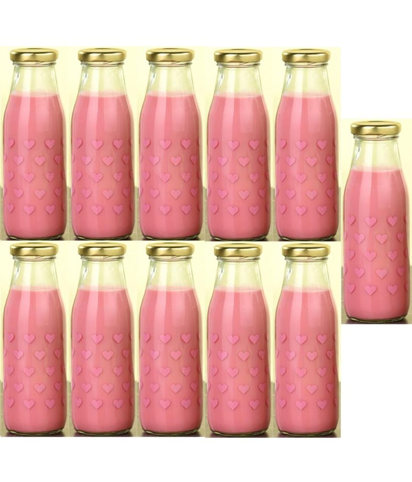     			Somil Storage Milk Bottle Glass Transparent Milk Container ( Set of 11 )