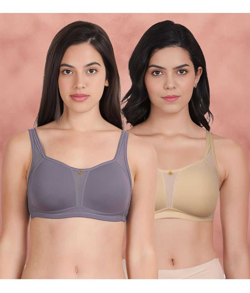     			Taabu Multicolor Nylon Lightly Padded Women's Minimizer Bra ( Pack of 2 )