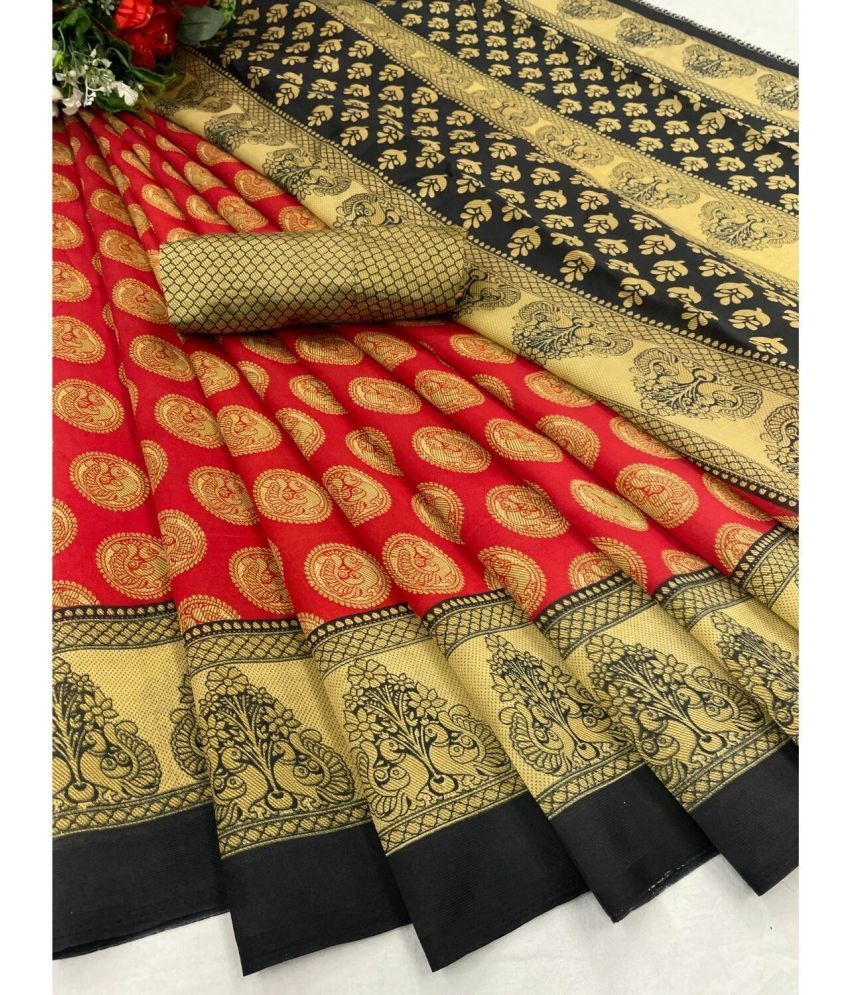     			Vkaran Cotton Silk Applique Saree Without Blouse Piece - Green ( Pack of 1 )