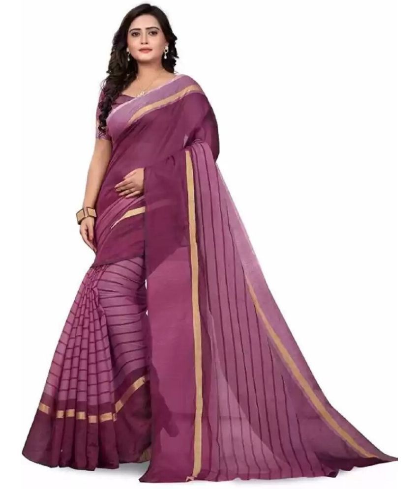     			Vkaran Cotton Silk Applique Saree Without Blouse Piece - Pink ( Pack of 1 )