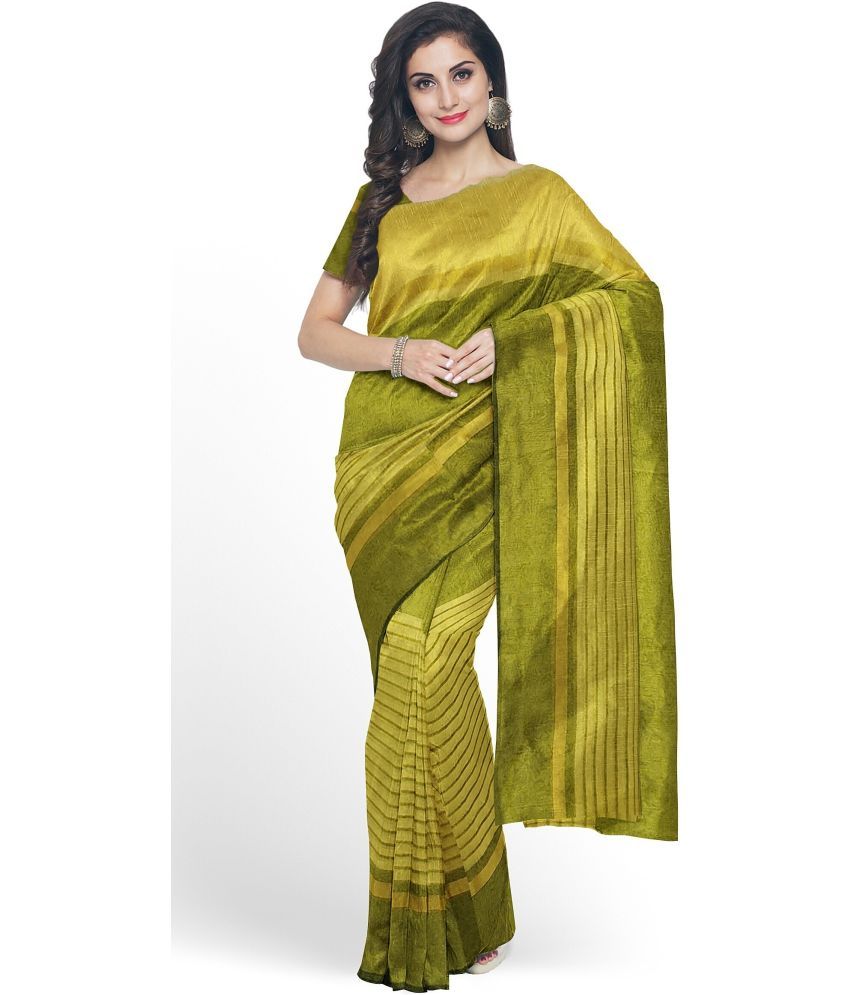     			Vkaran Cotton Silk Applique Saree Without Blouse Piece - Mustard ( Pack of 1 )