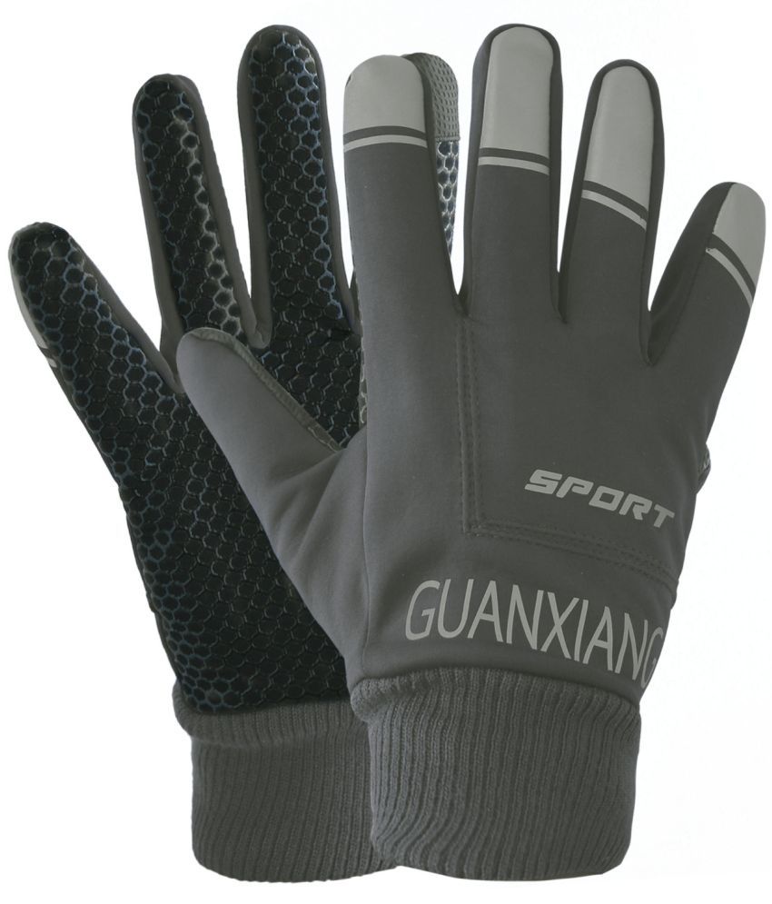     			ZAYSOO Gray Polyester Men's Biker Gloves ( Pack of 1 )