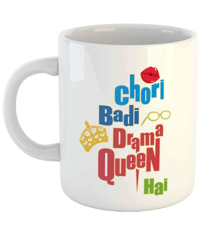     			iKraft Drama Queen Typography Ceramic Coffee Mug 325 mL ( Pack of 1 )