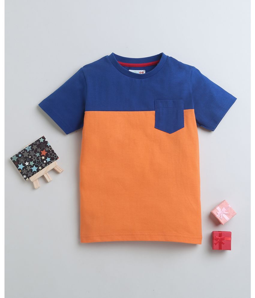     			BUMZEE Orange Cotton Boy's T-Shirt ( Pack of 1 )