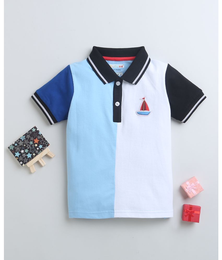     			BUMZEE Sky Blue Cotton Boy's Polo T-Shirt ( Pack of 1 )