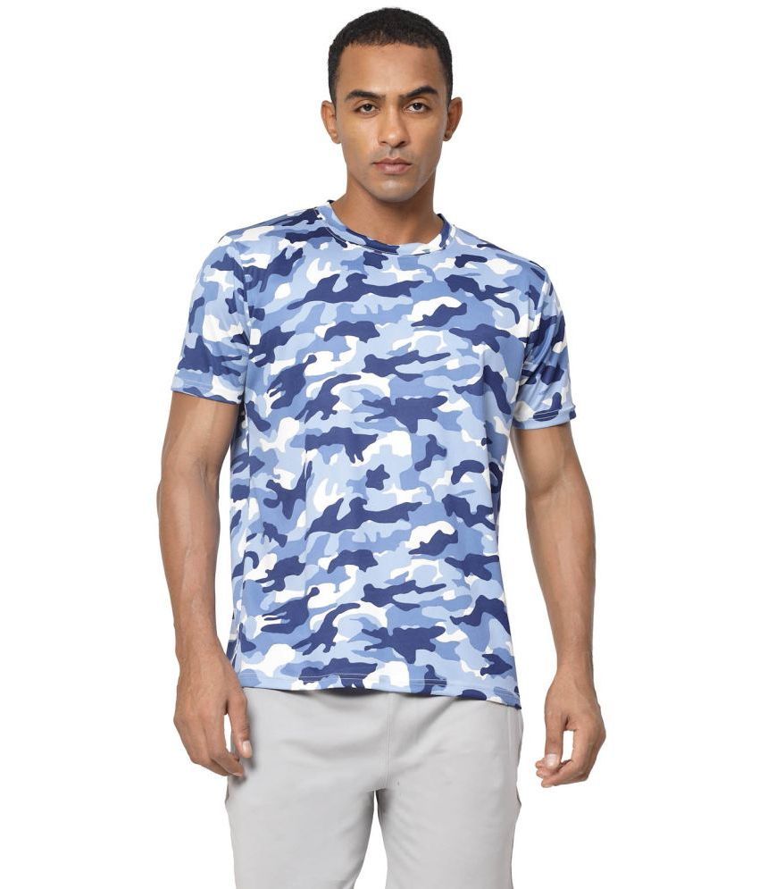     			EPPE Polyester Regular Fit Printed Half Sleeves Men's Polo T Shirt - Blue ( Pack of 1 )