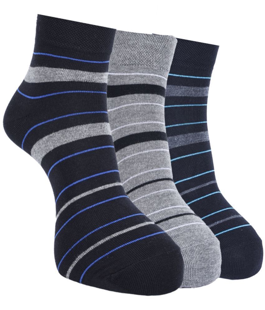     			Force NXT Cotton Blend Men's Striped Multicolor Ankle Length Socks ( Pack of 3 )