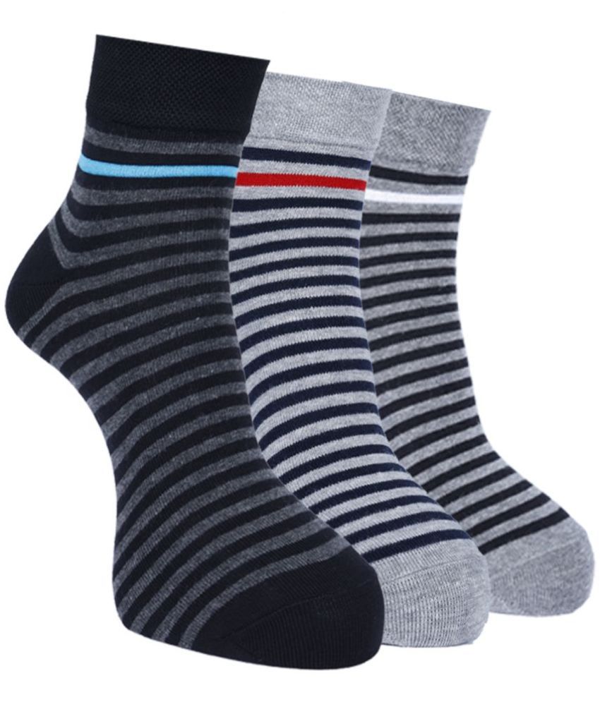     			Force NXT Cotton Blend Men's Striped Multicolor Ankle Length Socks ( Pack of 3 )