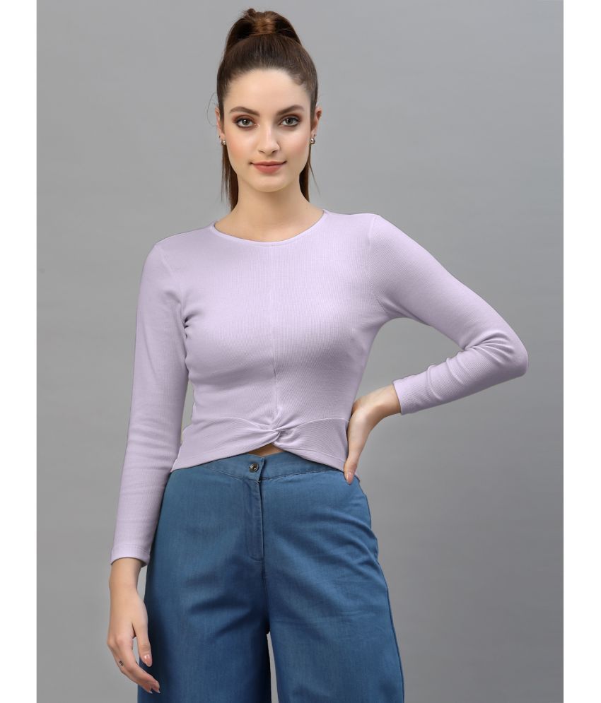     			Friskers Purple Cotton Blend Women's Crop Top ( Pack of 1 )