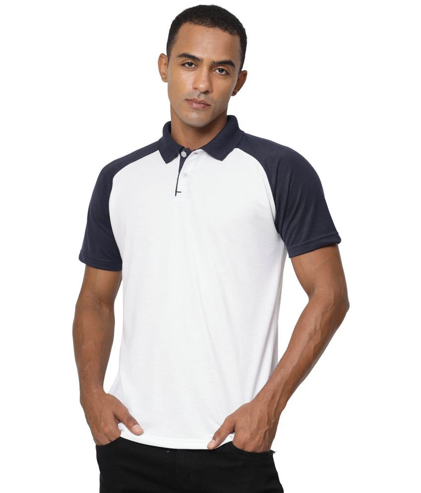     			Fundoo Polyester Regular Fit Colorblock Half Sleeves Men's Polo T Shirt - White ( Pack of 1 )