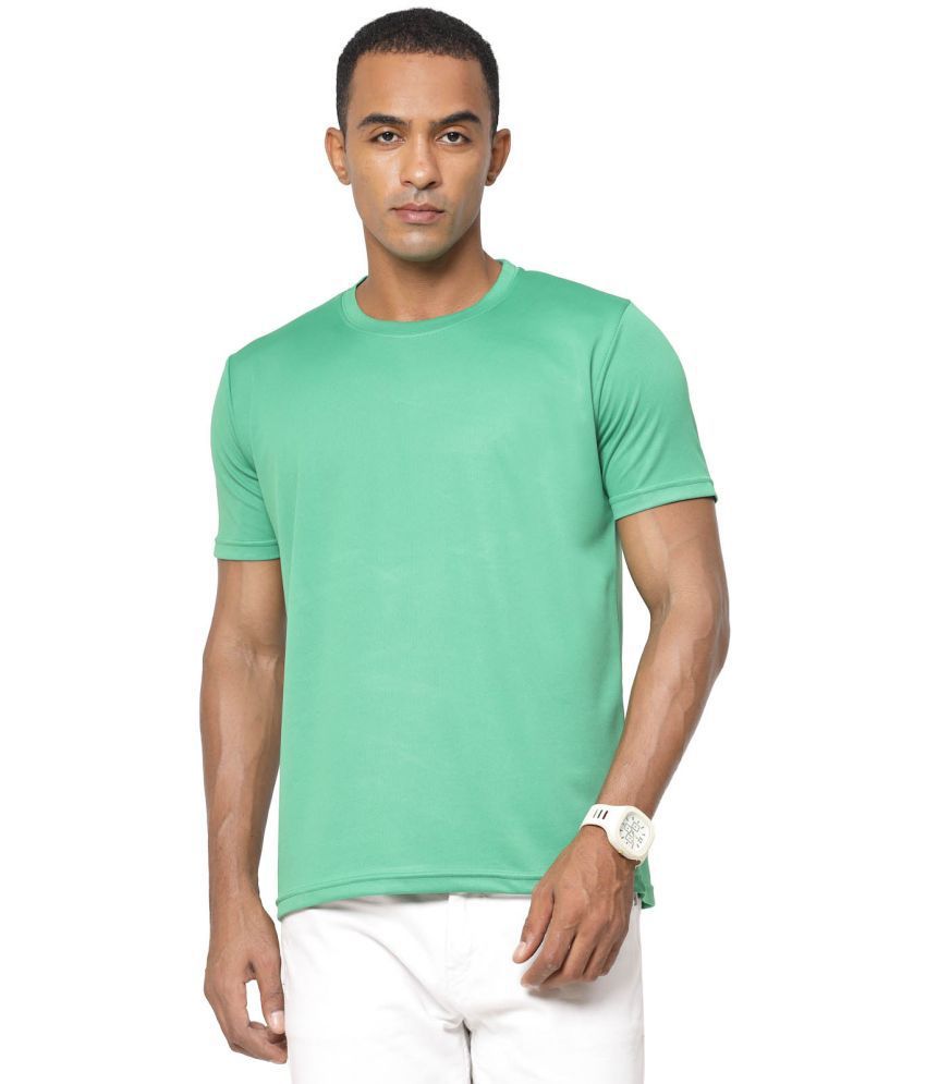     			Fundoo Polyester Slim Fit Solid Half Sleeves Men's T-Shirt - Green ( Pack of 1 )