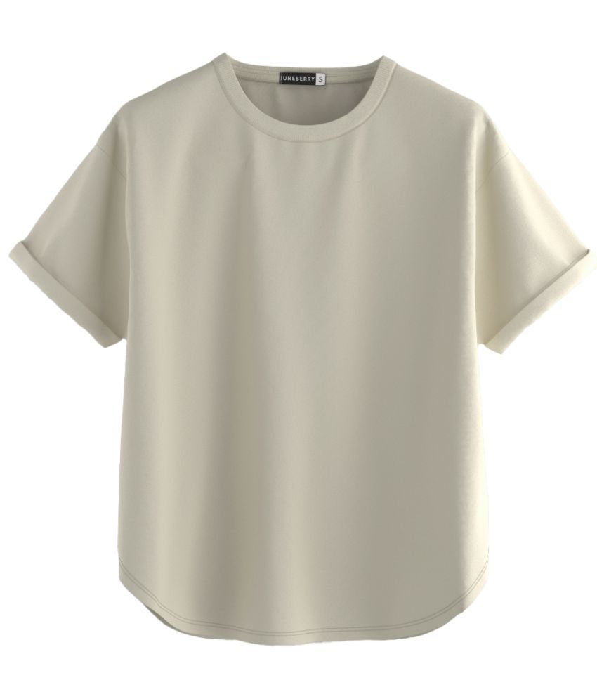     			JUNEBERRY Cream Cotton Women's T-Shirt ( Pack of 1 )