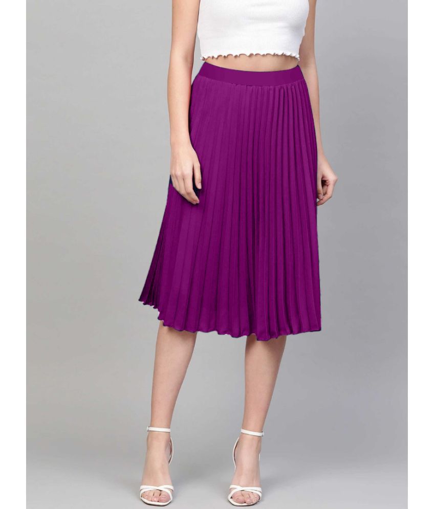     			Krunal Raiyani Wine Polyester Women's A-Line Skirt ( Pack of 1 )