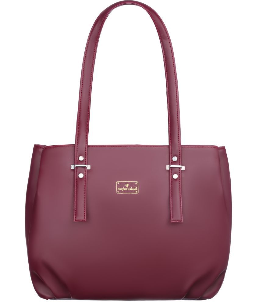     			Perfect Choice Maroon PU Shoulder Bag