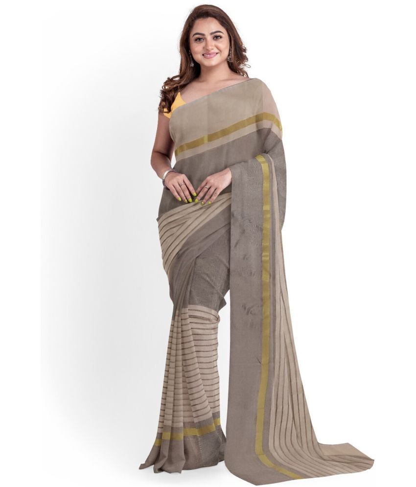     			Saadhvi Cotton Silk Applique Saree Without Blouse Piece - Gold ( Pack of 1 )