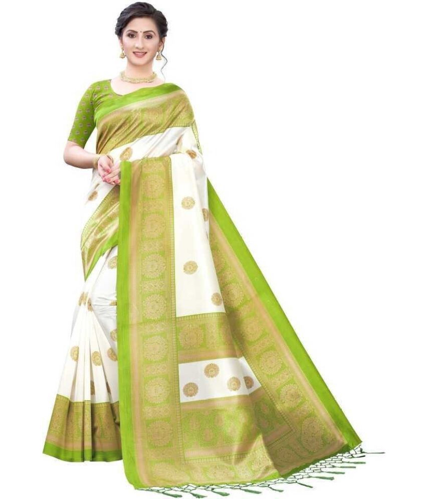     			Saadhvi Cotton Silk Applique Saree Without Blouse Piece - Green ( Pack of 1 )