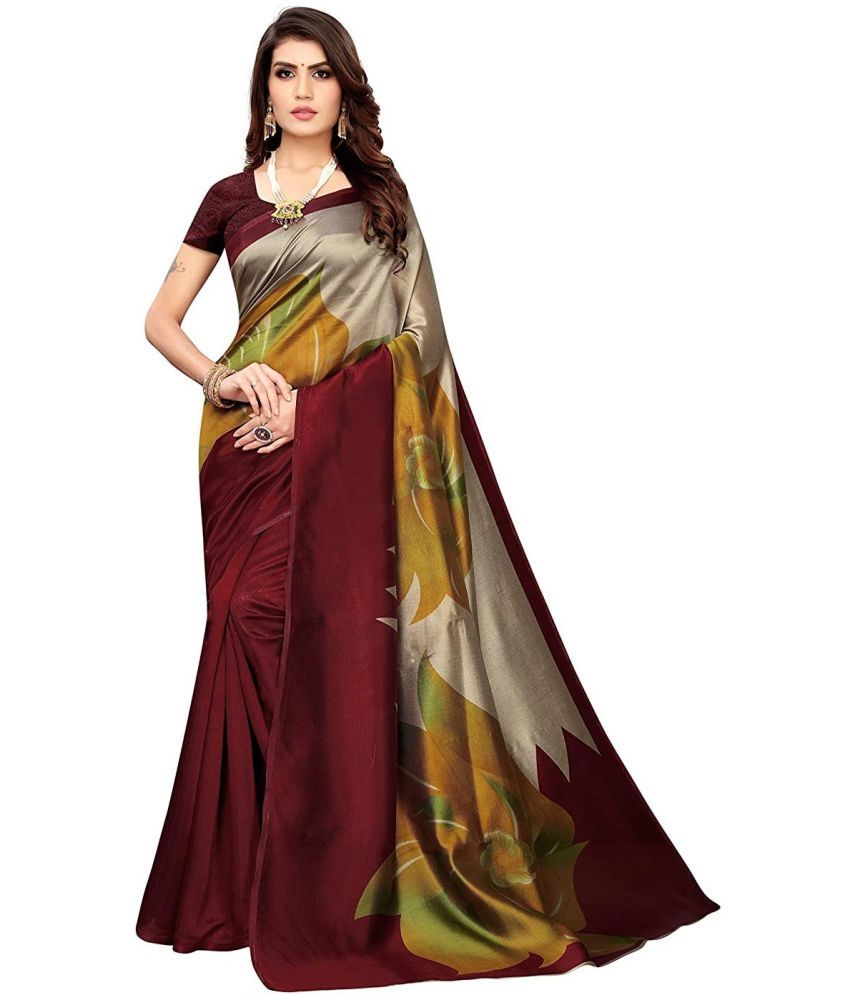     			Saadhvi Cotton Silk Embellished Saree Without Blouse Piece - Maroon ( Pack of 1 )