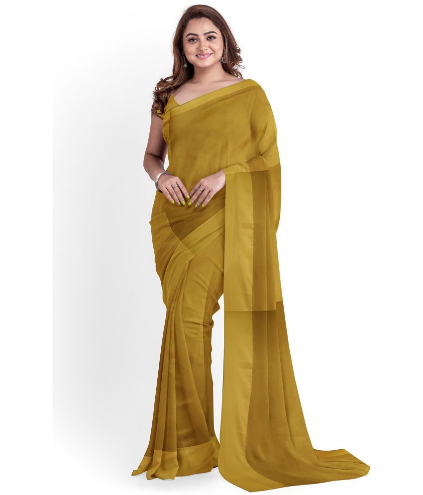     			Saadhvi Cotton Silk Embellished Saree With Blouse Piece - Gold ( Pack of 1 )