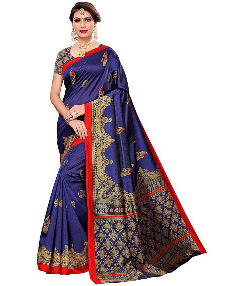     			Saadhvi Cotton Silk Printed Saree Without Blouse Piece - Multicolor ( Pack of 1 )