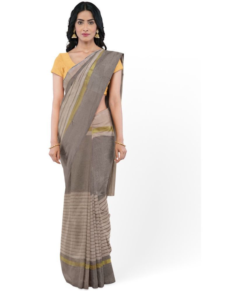     			Saadhvi Cotton Silk Self Design Saree Without Blouse Piece - Green ( Pack of 1 )