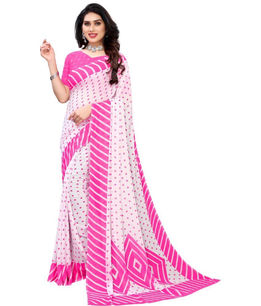    			Saadhvi Cotton Silk Self Design Saree Without Blouse Piece - Pink ( Pack of 1 )