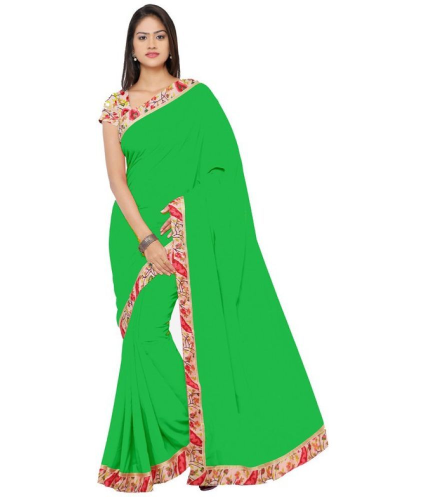     			Saadhvi Cotton Silk Woven Saree Without Blouse Piece - Green ( Pack of 1 )