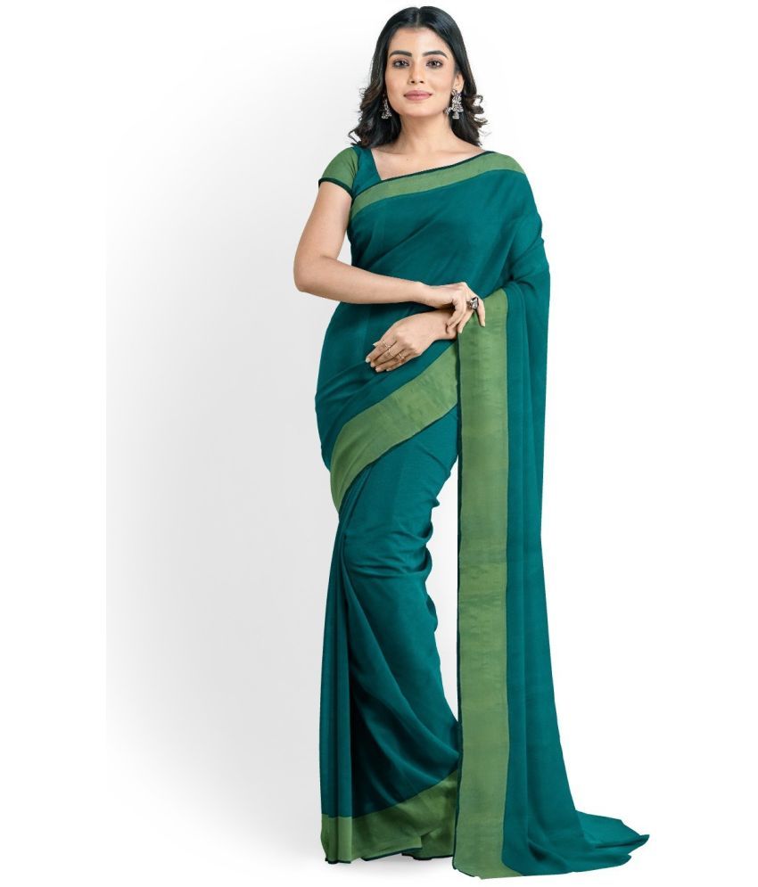     			Saadhvi Cotton Silk Woven Saree Without Blouse Piece - Green ( Pack of 1 )