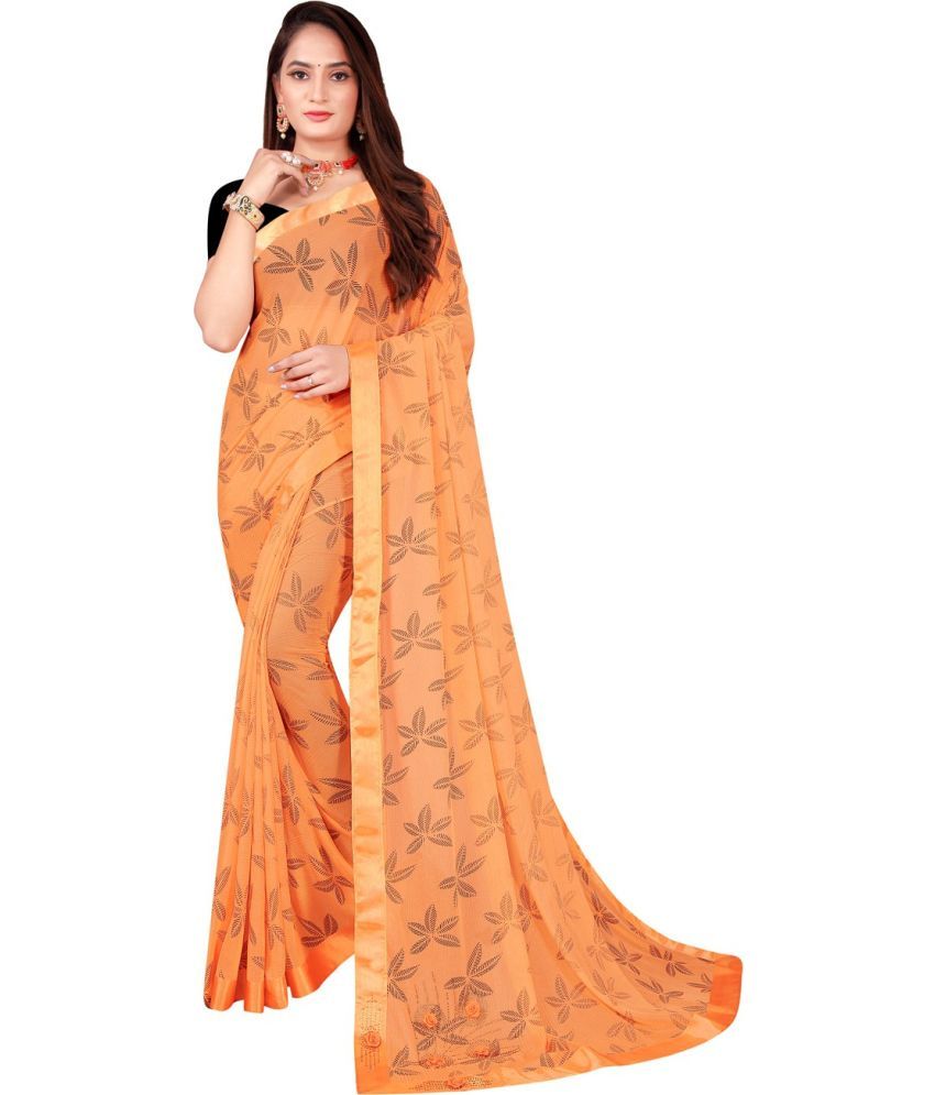     			Saadhvi Cotton Silk Woven Saree Without Blouse Piece - Orange ( Pack of 1 )