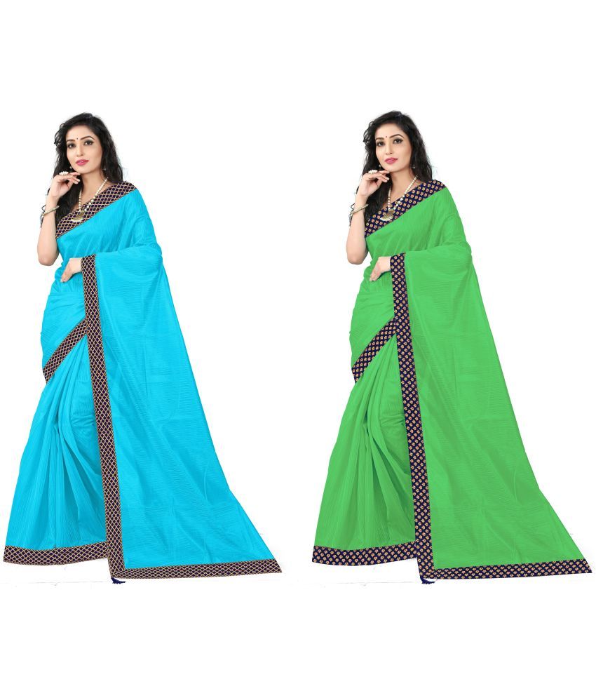     			Saadhvi Cotton Silk Woven Saree Without Blouse Piece - Multicolor ( Pack of 1 )