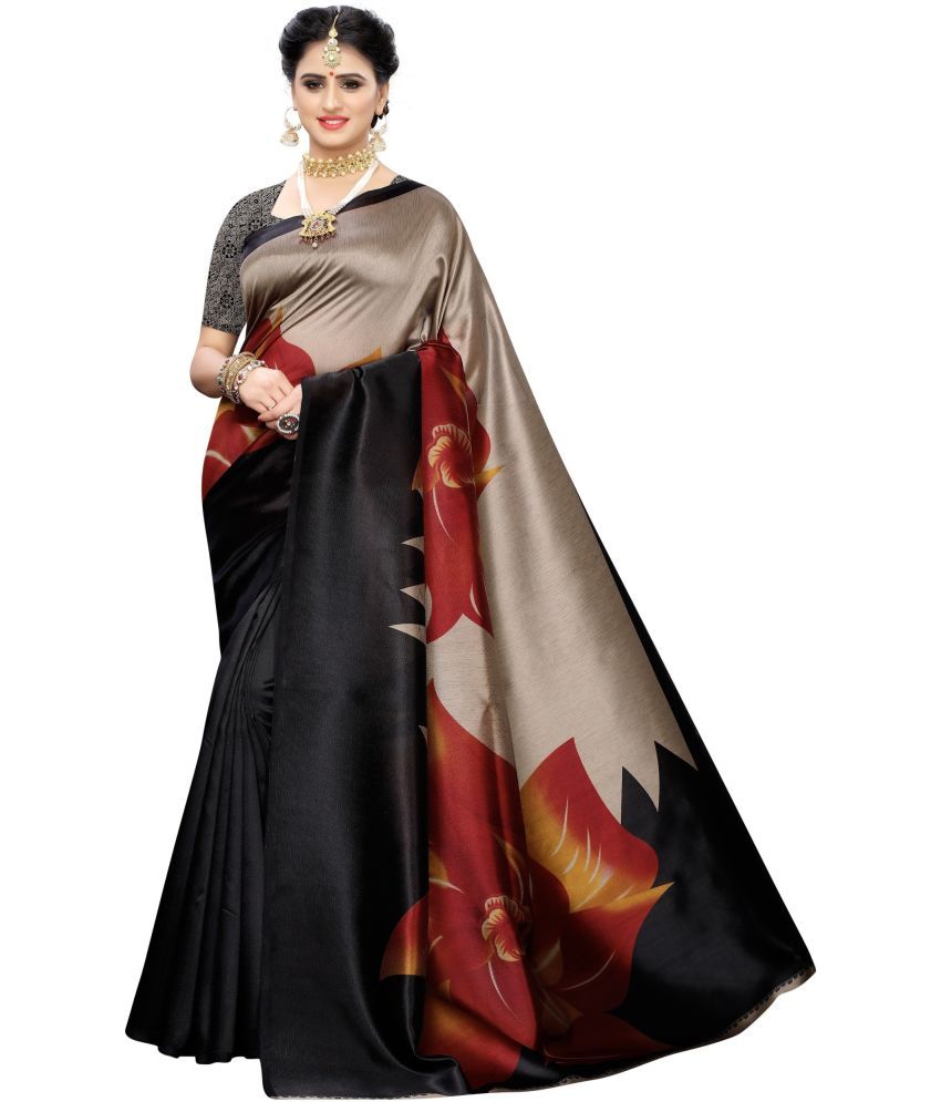     			Saadhvi Cotton Silk Woven Saree Without Blouse Piece - Black ( Pack of 1 )