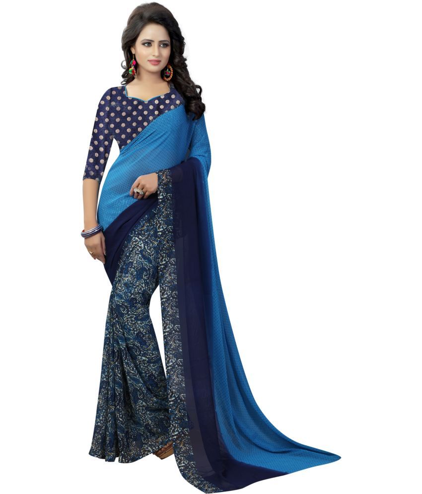     			Saadhvi Cotton Silk Woven Saree Without Blouse Piece - Blue ( Pack of 1 )