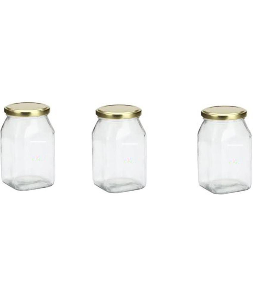     			Somil Glass Container Jar Glass Transparent Utility Container ( Set of 3 )