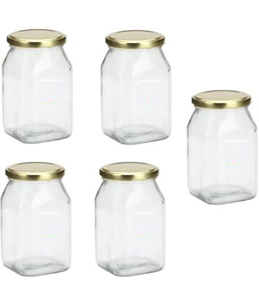     			Somil Glass Container Jar Glass Transparent Utility Container ( Set of 5 )