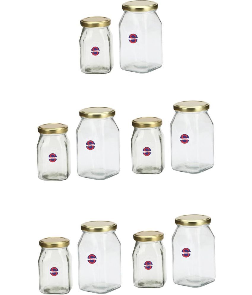     			Somil Glass Container Jar Glass Transparent Utility Container ( Set of 10 )