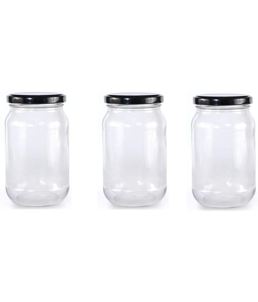     			Somil Glass Container Jar Glass Transparent Utility Container ( Set of 3 )