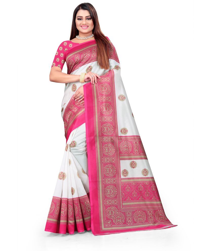     			Vkaran Cotton Silk Applique Saree Without Blouse Piece - Multicolor ( Pack of 1 )